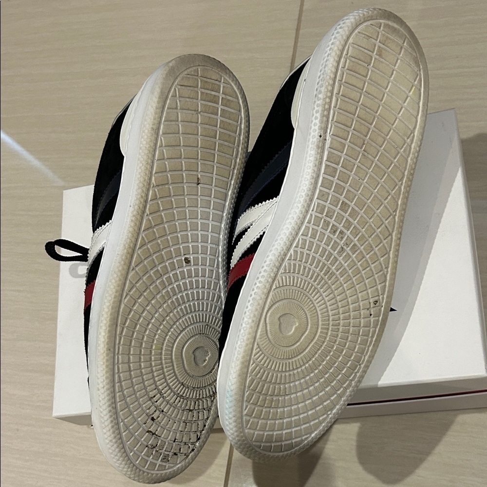 Moncler Men's Monaco Black Sneakers with Red and White Accents - Picture 3 of 3